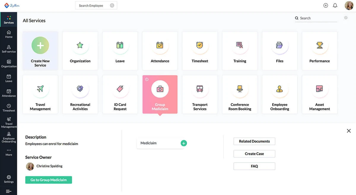 Zoho people dashboard